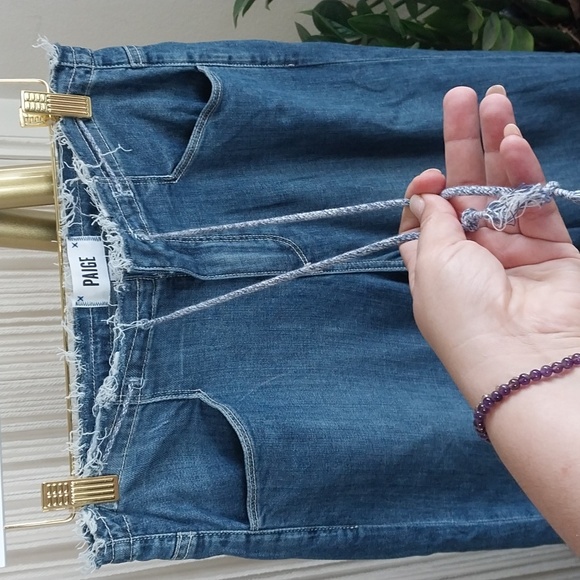 Paige size 25 Chambray wide-leg denim jeans - Picture 3 of 12